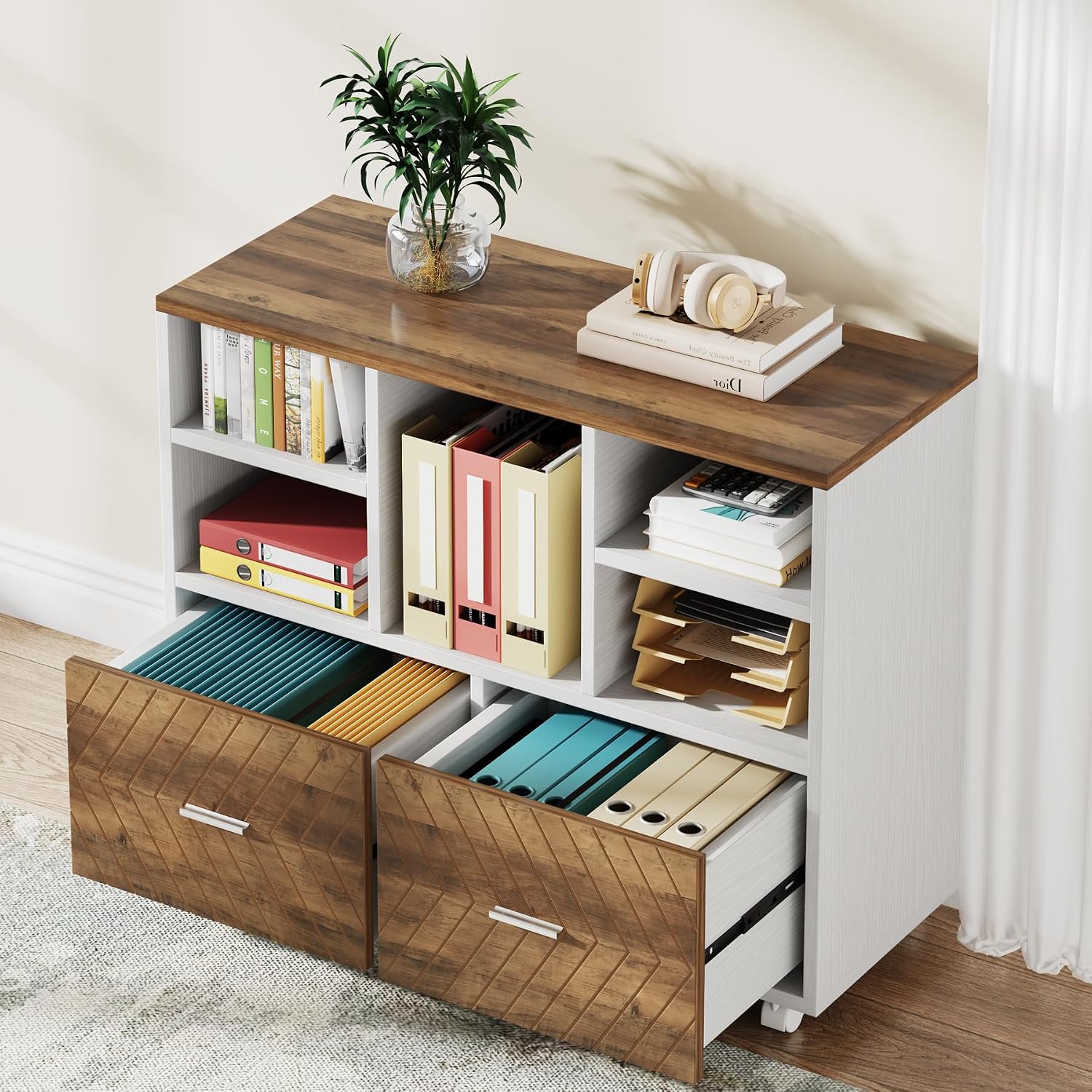 File Cabinet Lateral - Armadietto Portadocumenti in Legno a 2