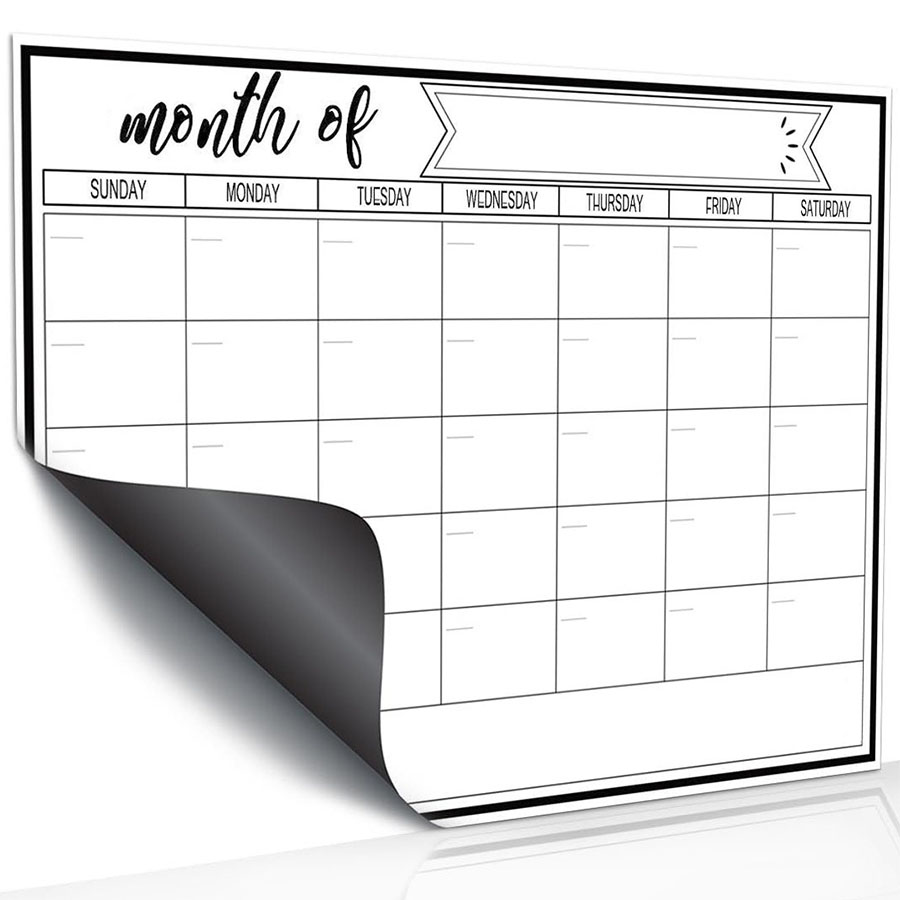 Magnetic Whiteboard Calendar - Adesivo magnetico per frigorifero, lavagna cancellabile,