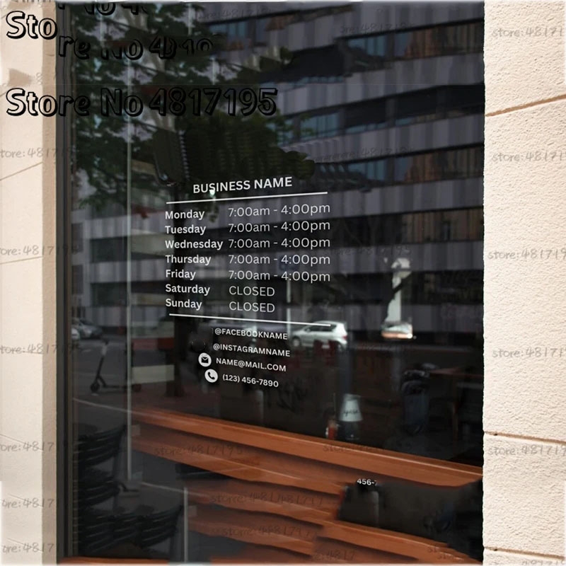 Office Furniture Store - Ore di apertura con logo aziendale