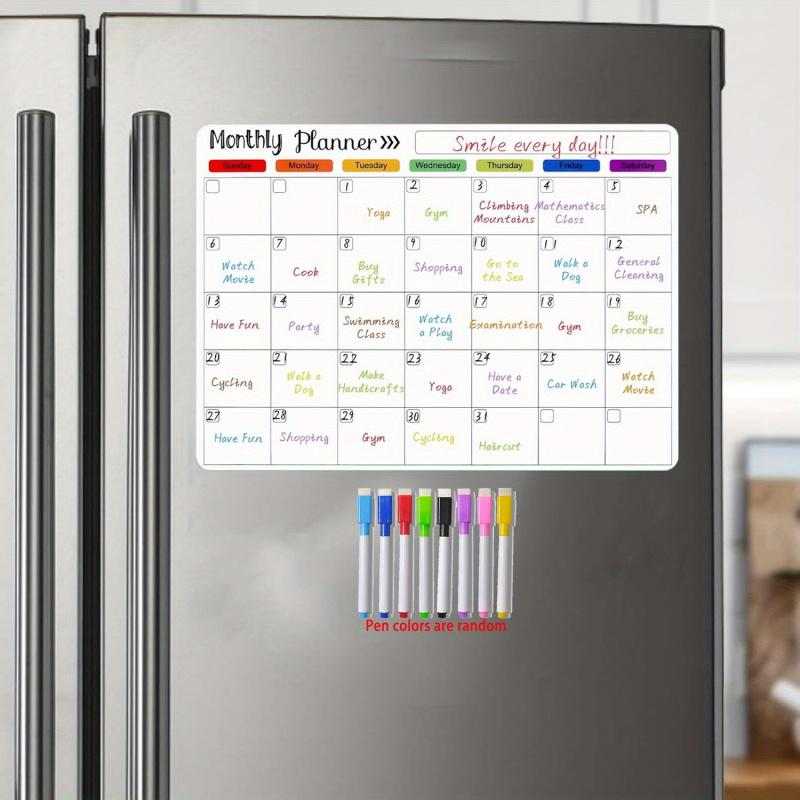 Magnetic Whiteboard Calendar - Set di lavagne magnetiche cancellabili a
