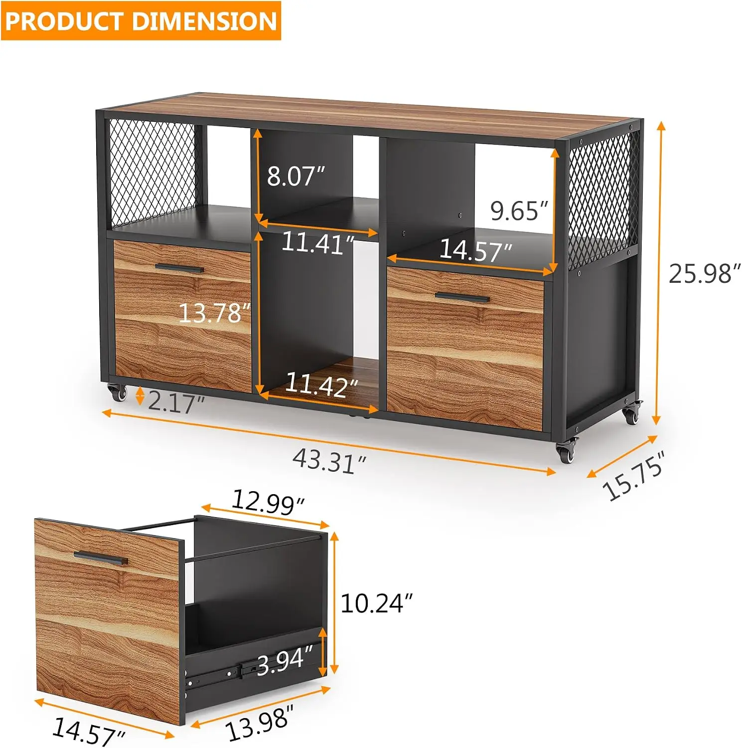 2 Drawer Wood File Cabinets, M - File Cabinet Lateral recensione e prezzo